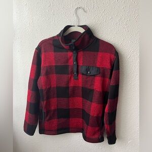 Eddie Bauer Plaid Fleece Pullover Sz S